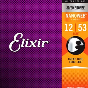 Elixir 11052 80/20 Bronze Nanoweb Light 12-53