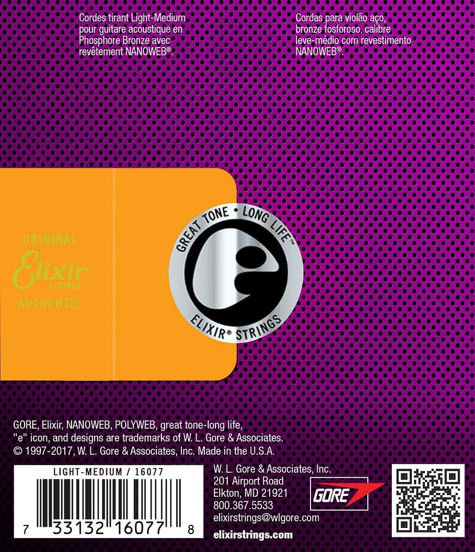 Elixir 16077 Phosphor Bronze Nanoweb Light 12-56 - Afbeelding 2