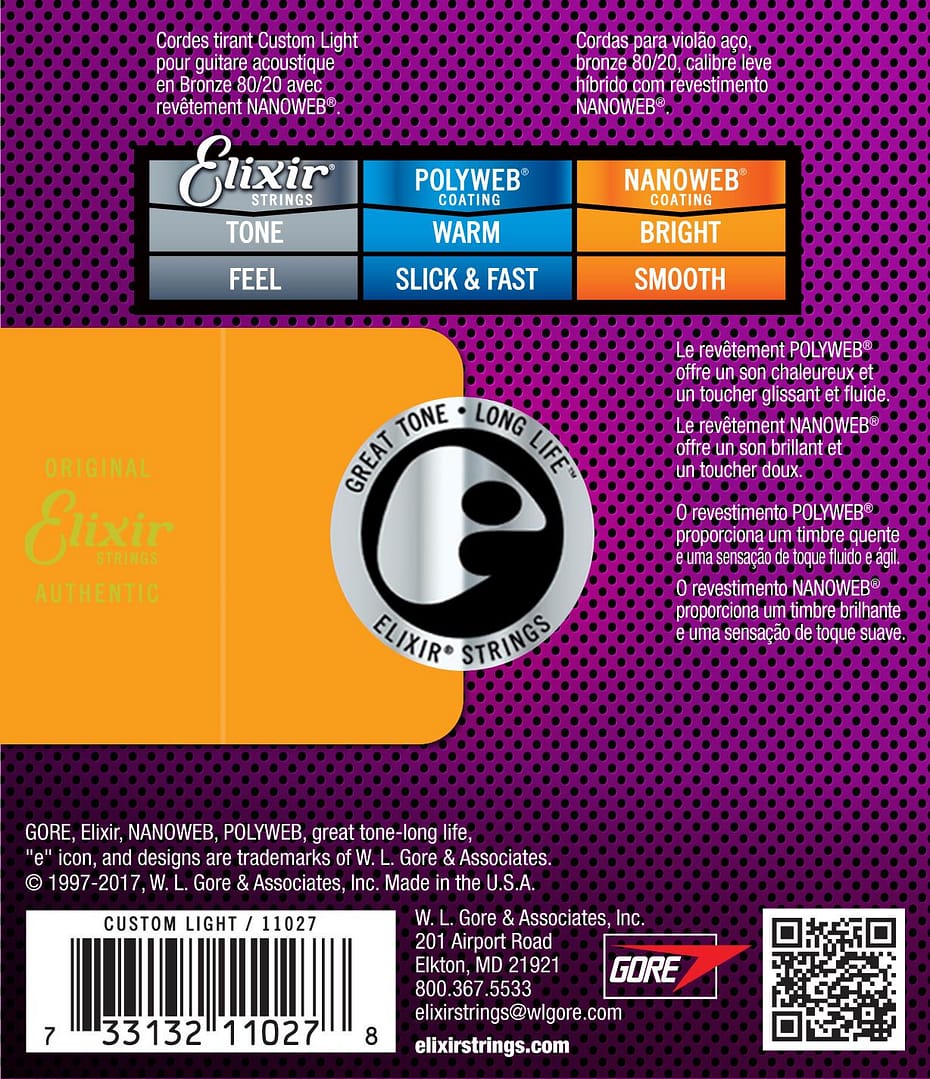 Elixir 11027 80/20 Bronze Nanoweb Light 11-52 - Afbeelding 2