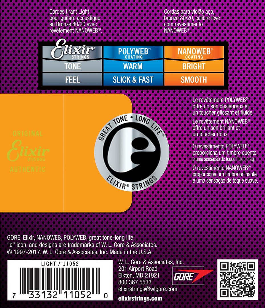 Elixir 11052 80/20 Bronze Nanoweb Light 12-53 - Afbeelding 2