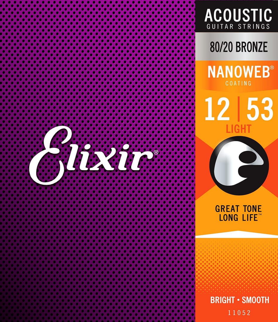 Elixir 11052 80/20 Bronze Nanoweb Light 12-53