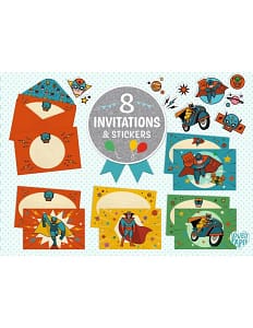 Djeco invitations & stickers Pow Bang