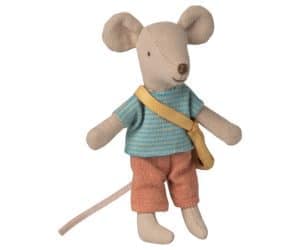 Little brother mouse with bag