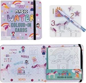 Floss & Rock Fairy Unicorn Magic Colour-in-pad - waterkaarten met waterpen
