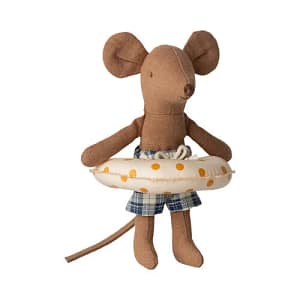 Maileg beach mouse with float little brother yellow dots