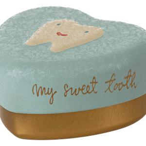 tandendoosje blauw 'my sweet tooth'