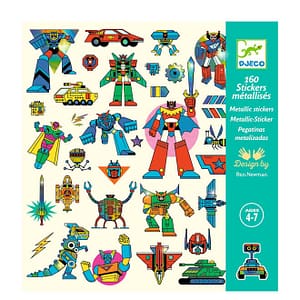 Djeco Stickers Robots Metallic