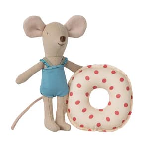 Maileg beach mouse with float little sister red dots