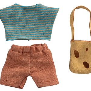 Clothes and bag, little brother mouse
