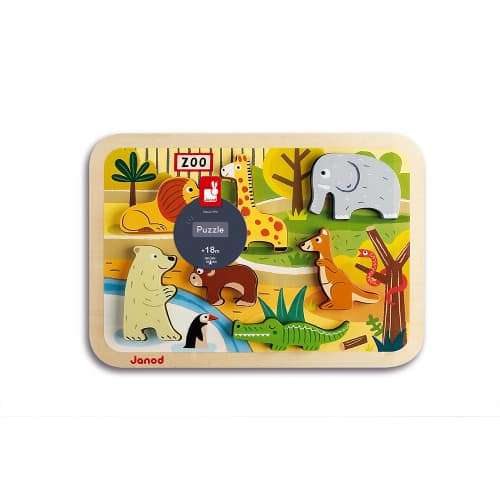 chunky puzzle zoo 7 pieces wood