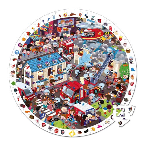 round observation puzzle firemen 208 pieces 1