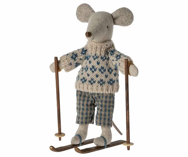 17 3307 00 Maileg Winter Mouse with Ski set Dad 5707304130307 1