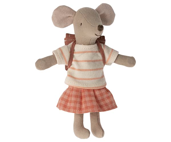 Speelwoud-maileg-Tricycle mouse Big sister - Coral