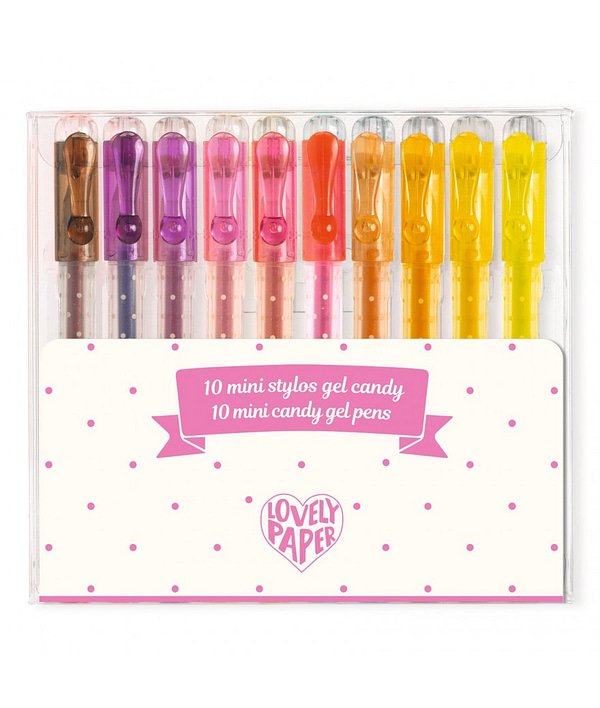 10 mini candy coloured gel pens