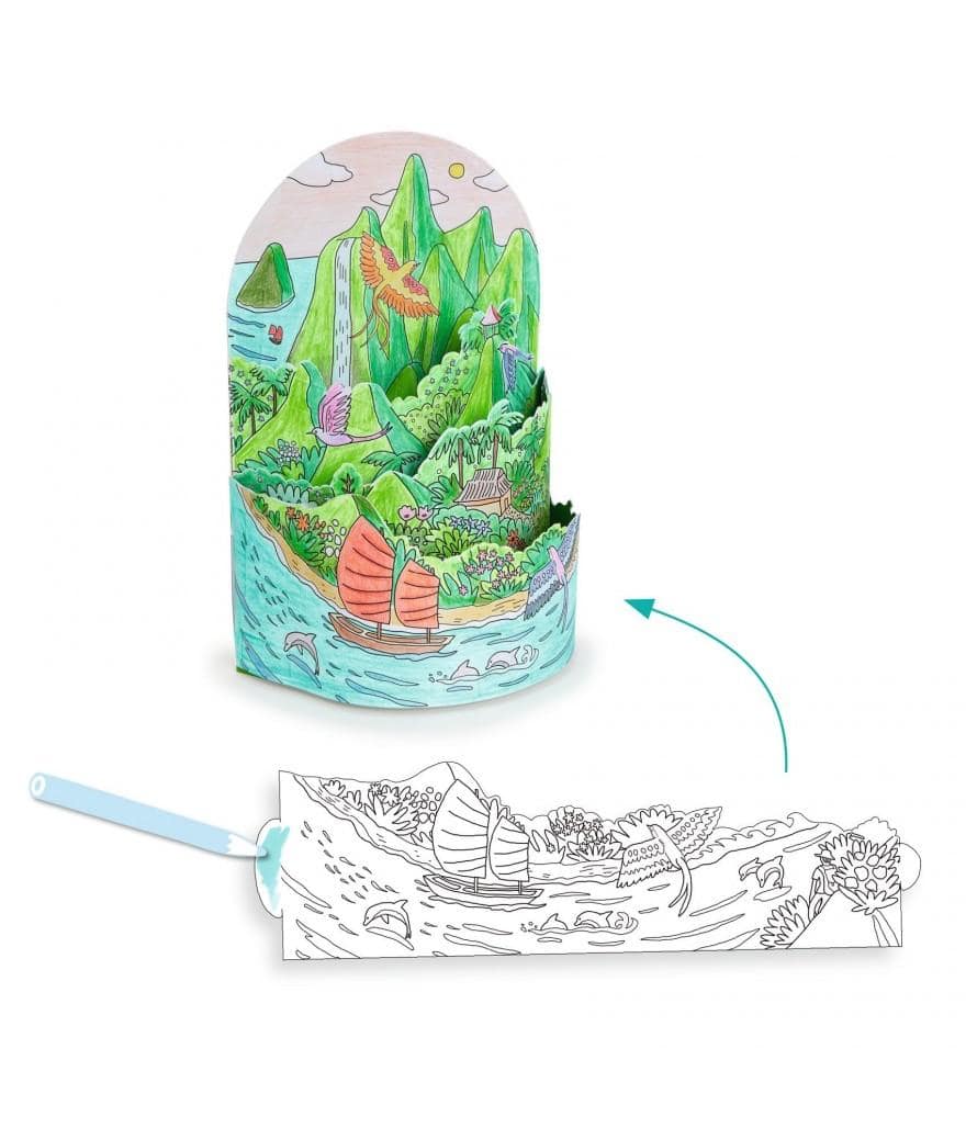 Djeco 3D kleurplaten - Op de top van mijn eiland - Afbeelding 3