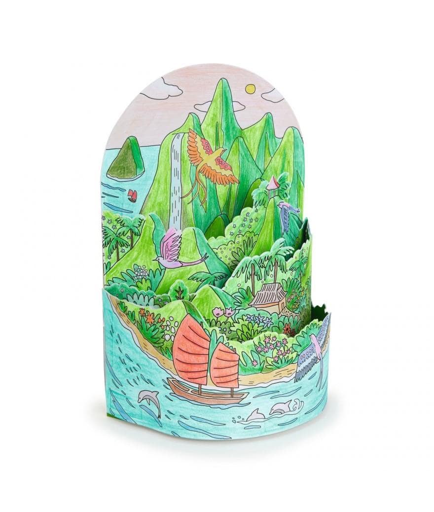 Djeco 3D kleurplaten - Op de top van mijn eiland - Afbeelding 4