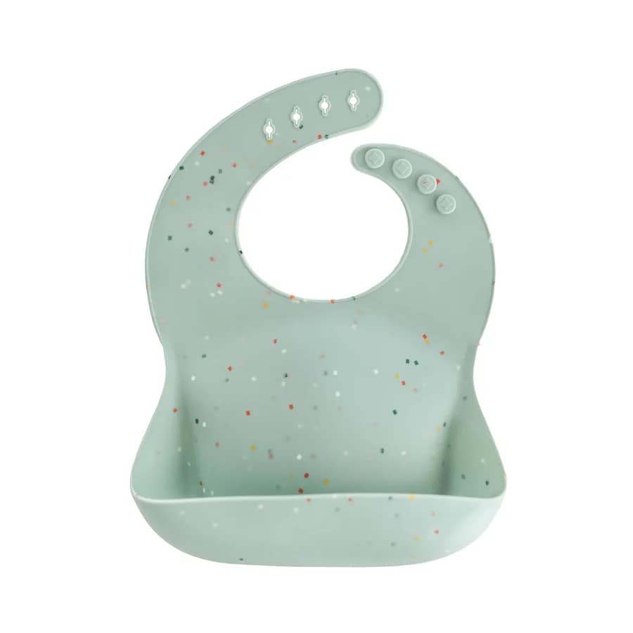 Mushie - silicone bib cambridge blue confetti
