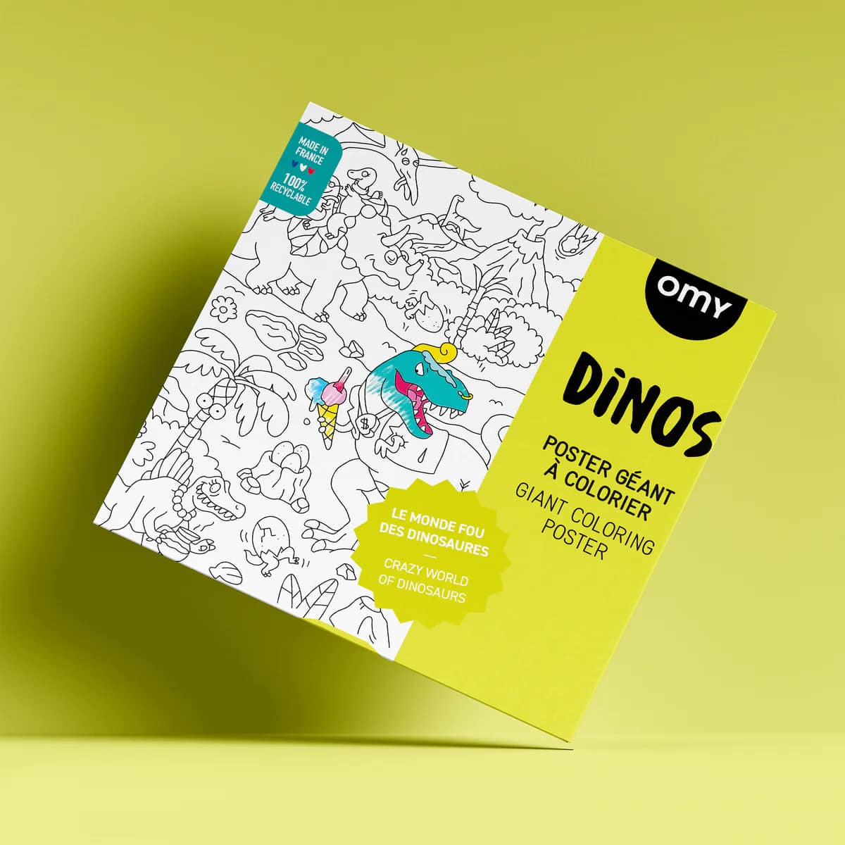 OMY Dino reuzenposter om in te kleuren