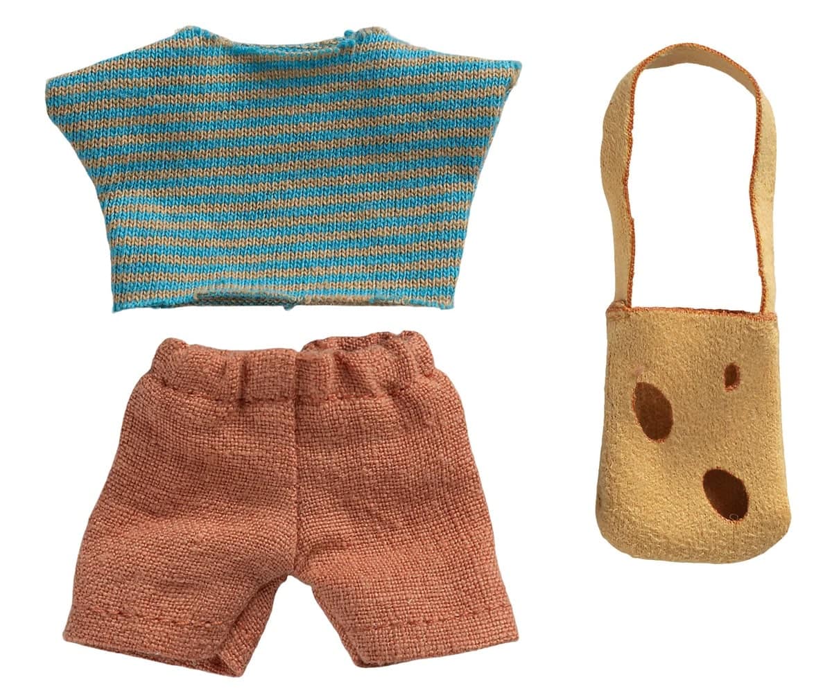 Clothes and bag, little brother mouse
