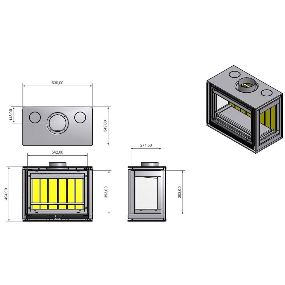  Wanders Square 60 Driezijdig inzet hout-line_image
