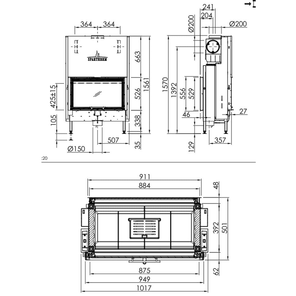  Spartherm Linear Tunnel 87x50 (vaste greep)-line_image