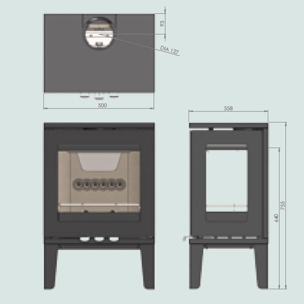  Charlton &amp; Jenrick Purevision LPV5 houtkachel op pootjes-line_image