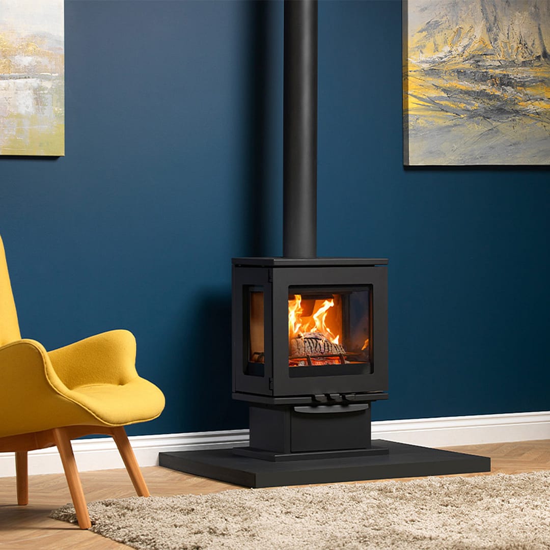  Charlton &amp; Jenrick Purevision LPV5 houtkachel op voetstuk-thumbnail