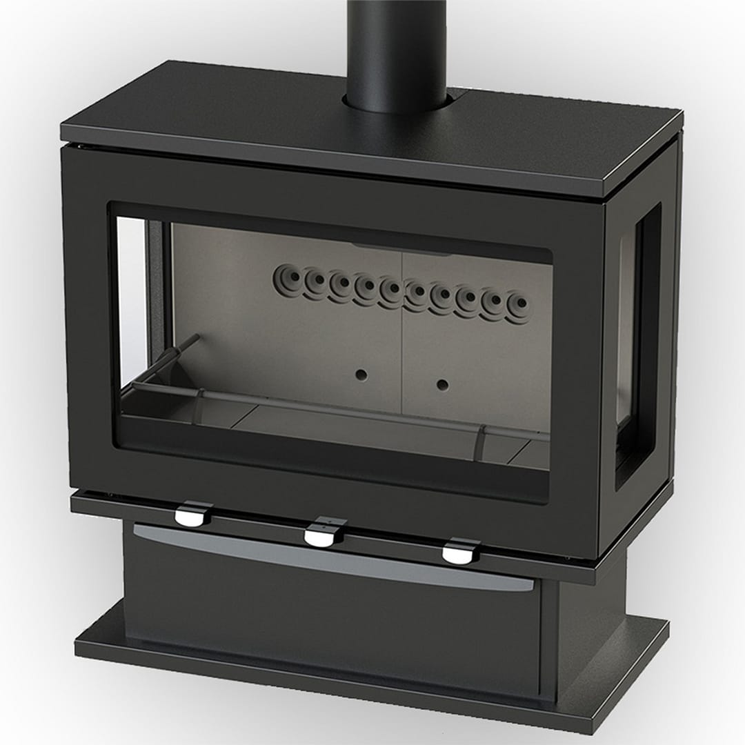  Charlton &amp; Jenrick Purevision LPV8 houtkachel op voetstuk-thumbnail