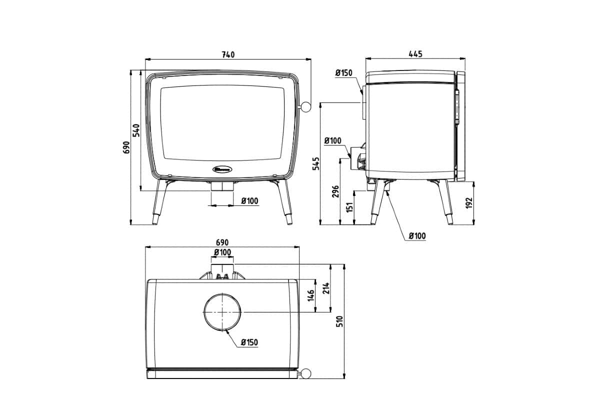 Dovre Vintage 50 houtkachel-line_image
