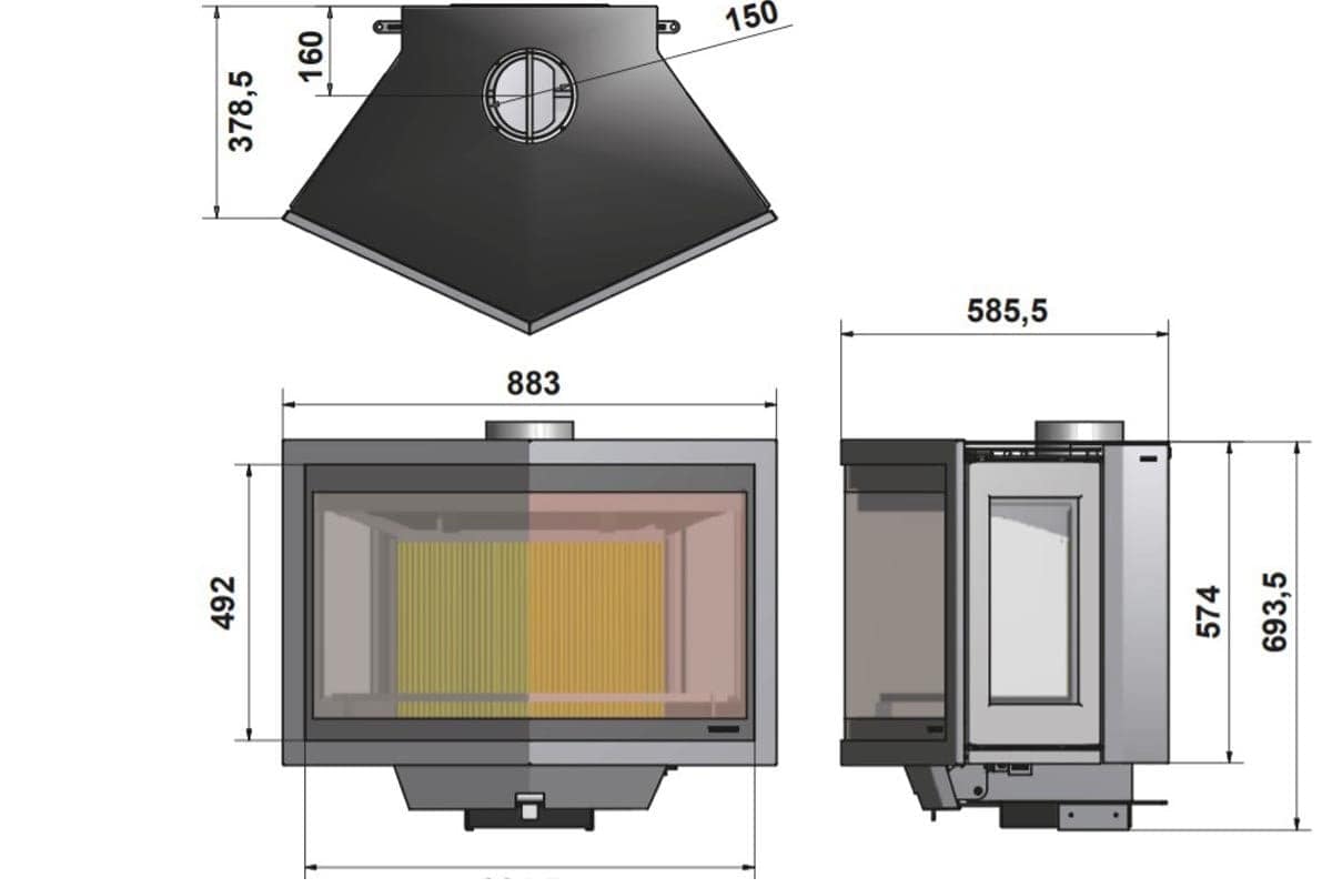 Wanders Black Diamond houtkachel-line_image