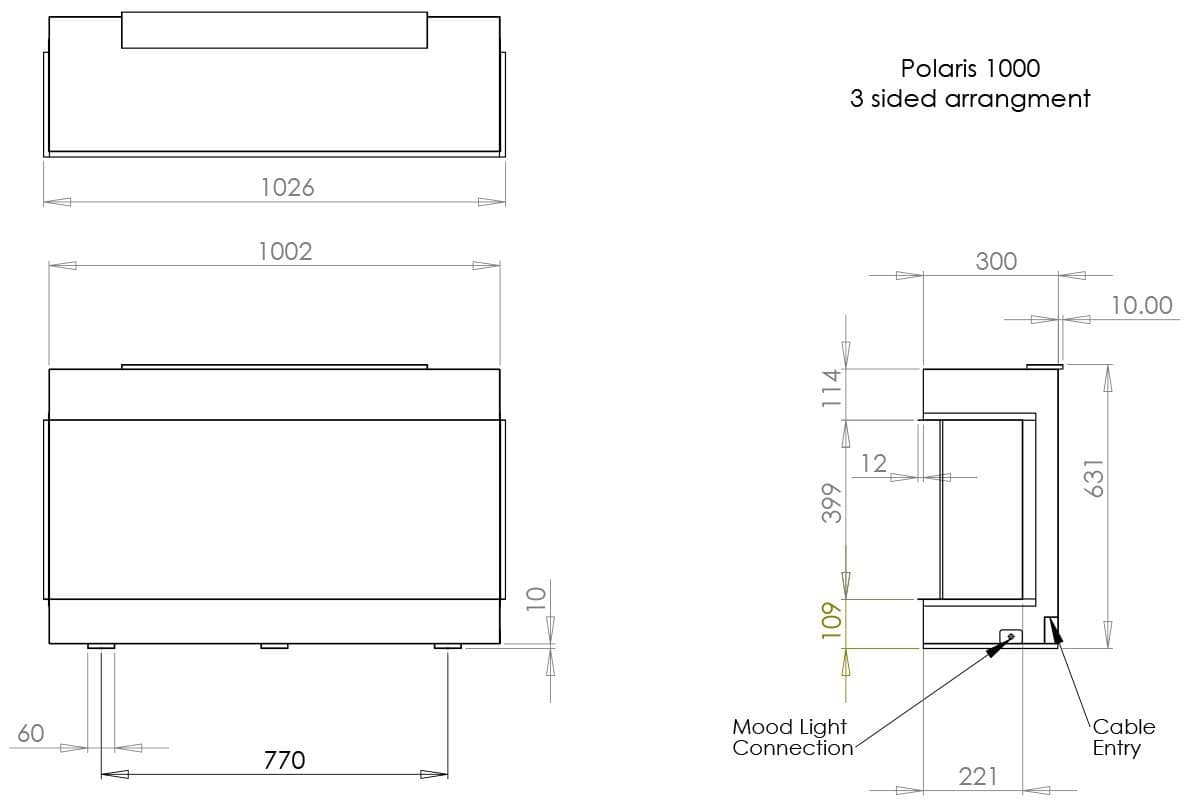  Charlton &amp; Jenrick Polaris 1000mm Elektrische Haard-line_image