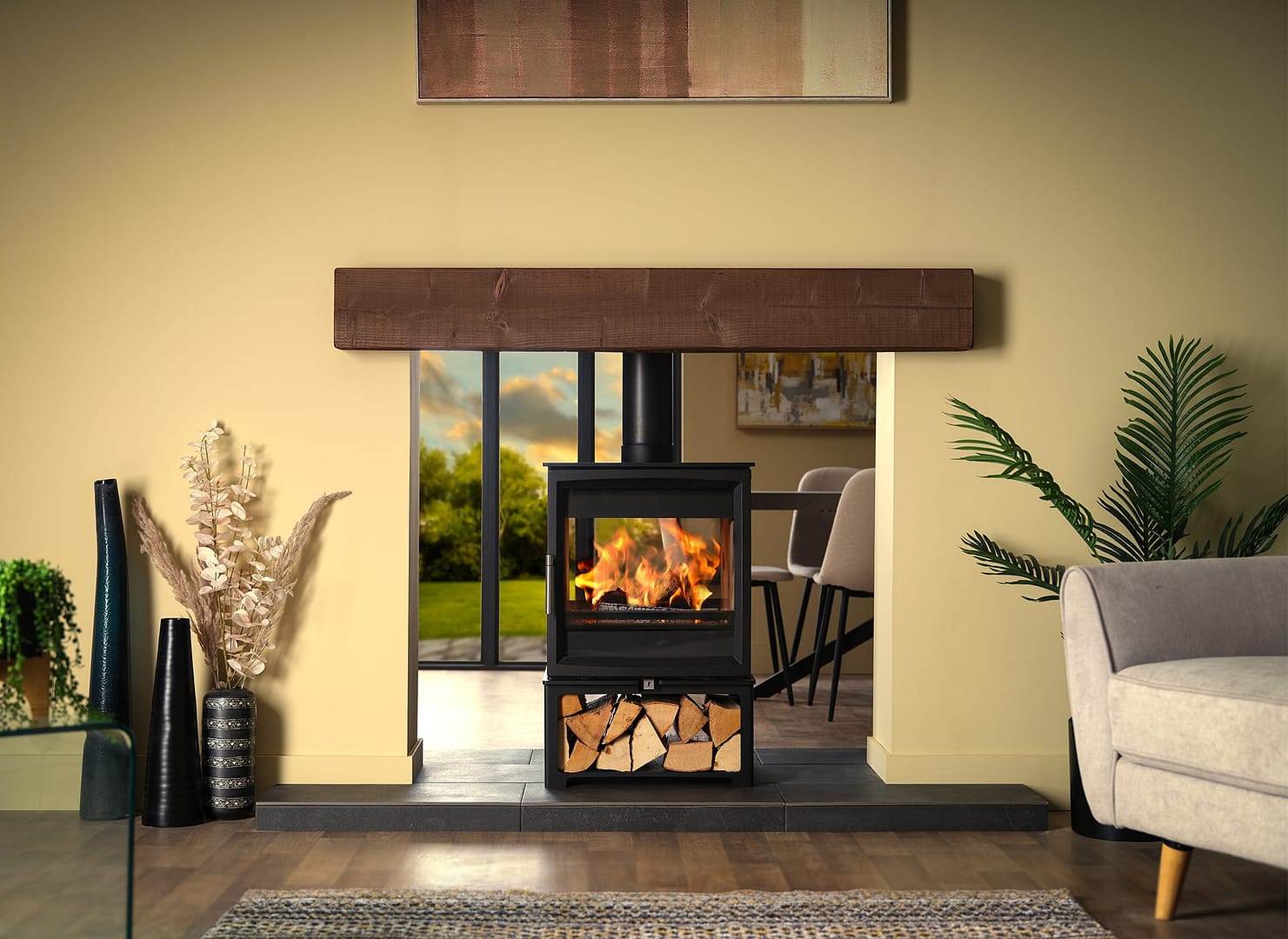  Charlton &amp; Jenrick Fireline Woodtec 8 kW doorkijk haard-image