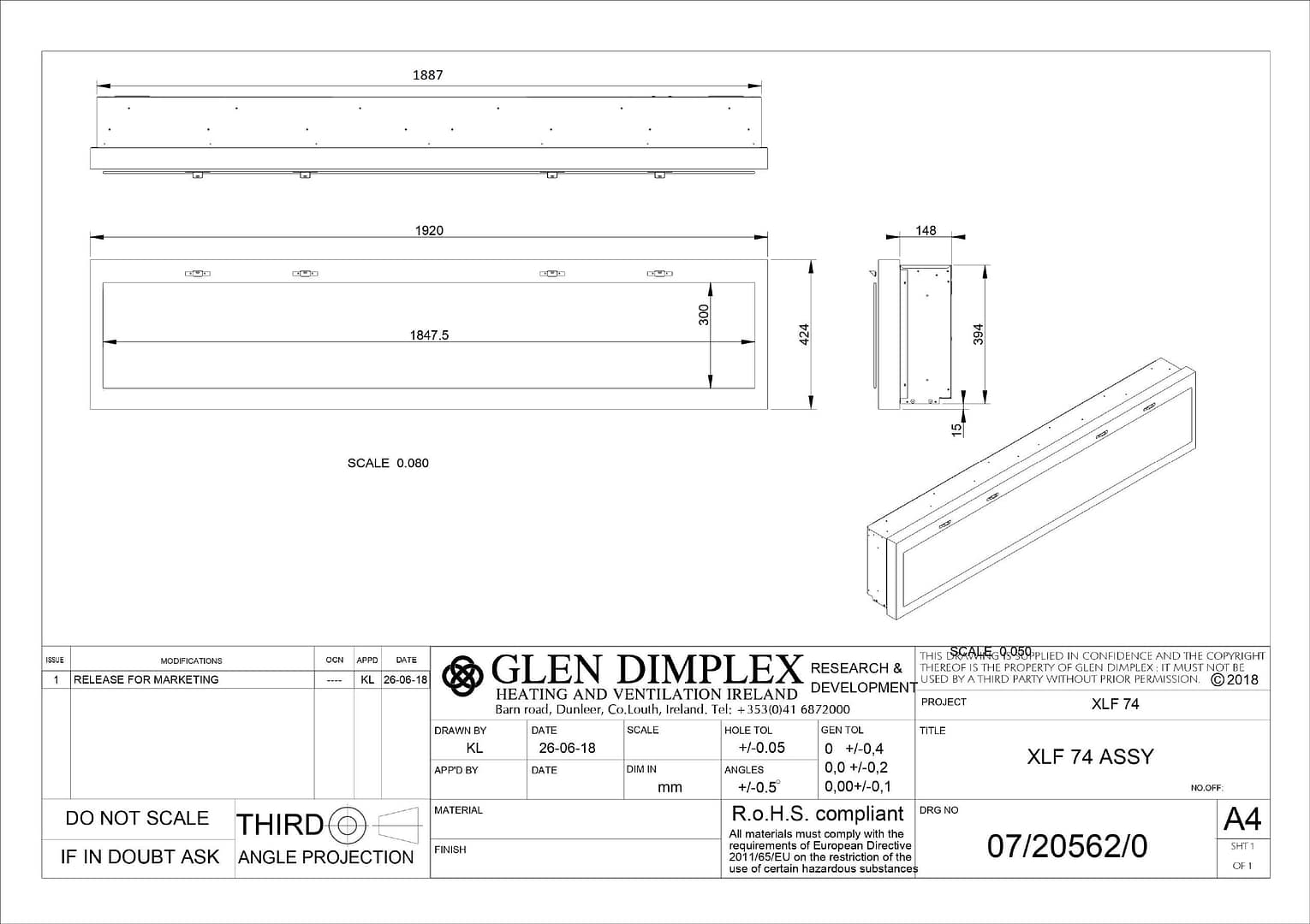  Dimplex Ignite XL 74" -line_image