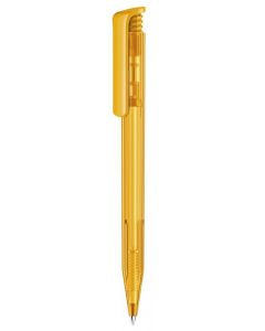 Senator pen with logo SUPER HIT CLEAR YELLOW 7408 Quality Senator pen with your logo also available in other colors. Push ball pen Clear finish and polished clip. Equipped with a premium "Magic Flow" long capacity X20 (1.0 mm) refill giving a writing length of 1800m, in blue or black ink. We use different printing techniques to add your logo. Depending on the surface we can use embroidery, engraving, 360° imprint or screenprint.