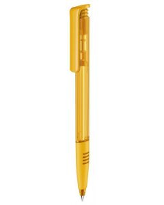 Senator pen logo SUPER HIT CLEAR SG YELLOW Senator pen with logo SG YELLOW 7408 available in other colors. Push ball pen Clear finish and soft grip. Equipped with a premium "Magic Flow" long capacity X20 (1.0 mm) refill giving a writing length of 1800m, in blue or black ink We use different printing techniques to add your logo. Depending on the surface we can use embroidery, engraving, 360° imprint or screenprint.
