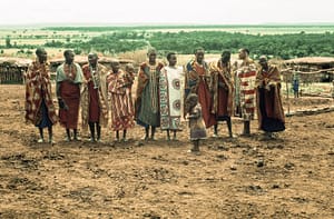 Maasai women in traditional clothes