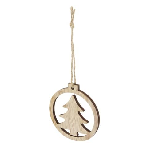 Wooden tree ornament Ornament in round shape with a tree inside. Features a hanger and a cord. This Christmas tree pendant is creative, beautiful looking, festive and hanging design that can perfectly decorate your party and Christmas. Lightweight, small, durable and compact design that can be easy to carry and durable. Made of high quality wood Magnus Business Gifts is your partner for merchandising, gadgets or unique business gifts since 1967. Certified with Ecovadis gold!
