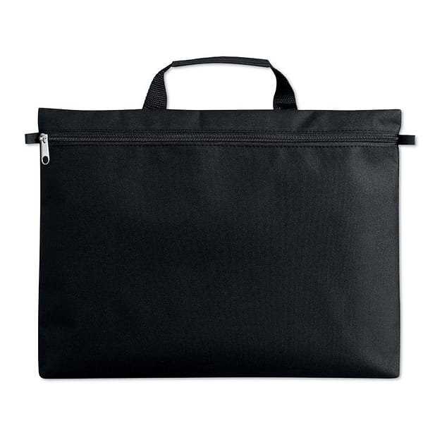 Gadget with logo Bag AMANTA Document bag with logo in 600D polyester, with main compartment. Available color: Black Dimensions: 37X3,5X27,5 CM Width: 3.5 cm Length: 37 cm Height: 27.5 cm Volume: 0.367 cdm3 Gross Weight: 0.11 kg Net Weight: 0.094 kgÂ  Magnus Business Gifts is your partner for merchandising, gadgets or unique business gifts since 1967. Certified with Ecovadis gold!