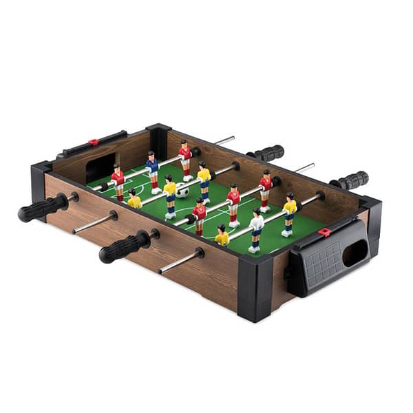 Gadget with logo Mini Football table FUTBOL Mini football table game. Some assembly required. Available color: Multicolor Dimensions: 50X52X9CM Width: 52 cm Length: 50 cm Height: 9 cm Volume: 14.6 cdm3 Gross Weight: 2.7 kg Net Weight: 1.97 kg Magnus Business Gifts is your partner for merchandising, gadgets or unique business gifts since 1967. Certified with Ecovadis gold!