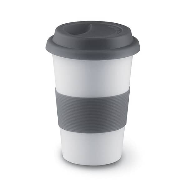 Ceramic mug w/ lid and sleeve