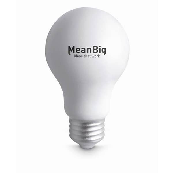 Gadget with logo Anti-stress LIGHT Gadget with logo Anti-stress lamp in light bulb shape. PU material. Depending on the surface we can use embroidery, engraving, 360° imprint or screen print.