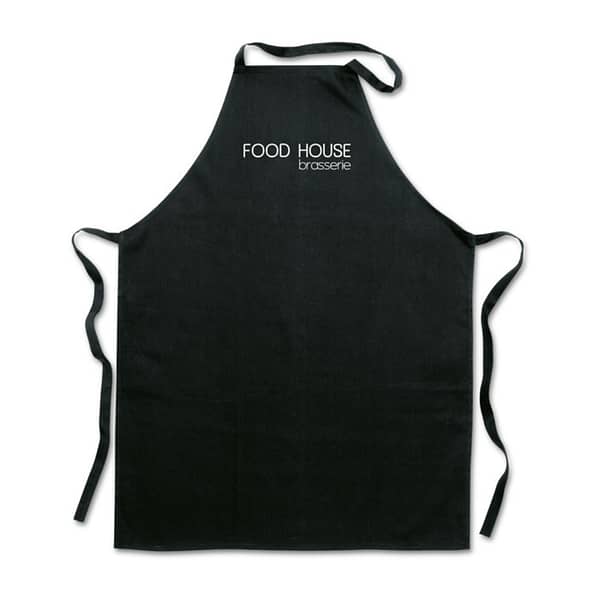 Kitchen gadget with logo Apron KITAB Custom printed aprons to show off your logo at picnics and company events. An affordable giveaways that will get used! 180 gr/mÂ² cotton material. Convenient for your everyday cooking. Produced under a certified standard for the use of harmful substances in textile. Magnus Business Gifts is your partner for merchandising, gadgets or unique business gifts since 1967. Certified with Ecovadis gold 2022!