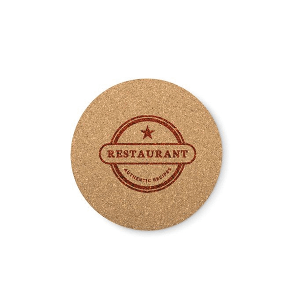 Wine accessoire with logo cork coaster BIERPON Cork coaster round shape. Cork is a natural material, due to its structural nature and surface porosity the final print result per item may have deviations. Available color: Wood Dimensions: Ã˜10X0.5CM Height: 0.5 cm Diameter: 10 cm Volume: 0.062 cdm3 Gross Weight: 0.015 kg Net Weight: 0.014 kg Magnus Business Gifts is your partner for merchandising, gadgets or unique business gifts since 1967. Certified with Ecovadis gold!