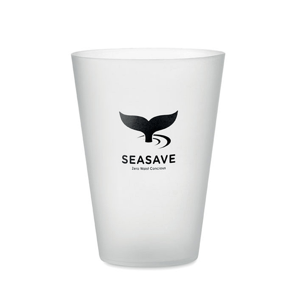 Cup with logo 300ml FESTA LARGE Reusable PP cup with logo with frosted finish. Capacity: 300 ml. Using reusable drinkware is a sustainable choice to help preventunnecessary waste. With throw away plastics becoming less popular, these reusable cups are the perfect solution to any event, party and festival. Available color: Transparent White, White, Black Dimensions: Ã˜7.5X10.5CM Height: 10.5 cm Diameter: 7.5 cm Volume: 0.061 cdm3 Gross Weight: 0.017 kg Net Weight: 0.015 kg Magnus Business Gifts is your partner for merchandising, gadgets or unique business gifts since 1967. Certified with Ecovadis gold!