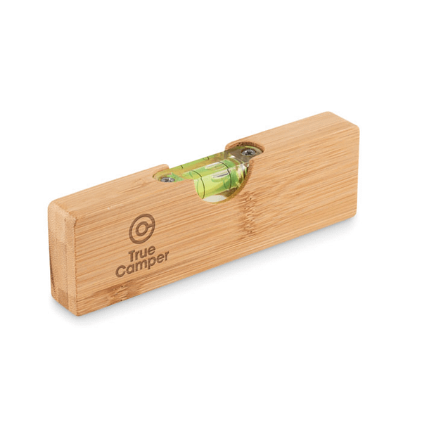 Gadget with logo Bottle opener SPIREN Spirit level in Bamboo with built in bottle opener with logo. Â A very useful work tool for every handyman. Make sure your DIY projects are perfectly level. Once the work is finished, you can reward yourself with a fresh drink that you can open with the bottle opener. Bamboo is a natural product, there may be slight variations in colour and size per item, which can affect the final decoration outcome.Â  Available color: Wood Dimensions: 15X4,5X2CM Width: 4.5 cm Length: 15 cm Height: 2 cm Volume: 0.2 cdm3 Gross Weight: 0.12 kg Net Weight: 0.095 kg Magnus Business Gifts is your partner for merchandising, gadgets or unique business gifts since 1967. Certified with Ecovadis gold!