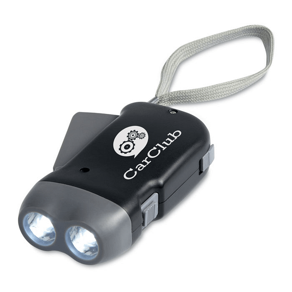 Gadget with logo Torch ROBIN 2 LED ABS dynamo torch with logo. 3 AG10 batteries included. Available color: Black Dimensions: 10X5X2,5 CM Width: 5 cm Length: 10 cm Height: 2.5 cm Volume: 0.272 cdm3 Gross Weight: 0.079 kg Net Weight: 0.061 kg Magnus Business Gifts is your partner for merchandising, gadgets or unique business gifts since 1967. Certified with Ecovadis gold!