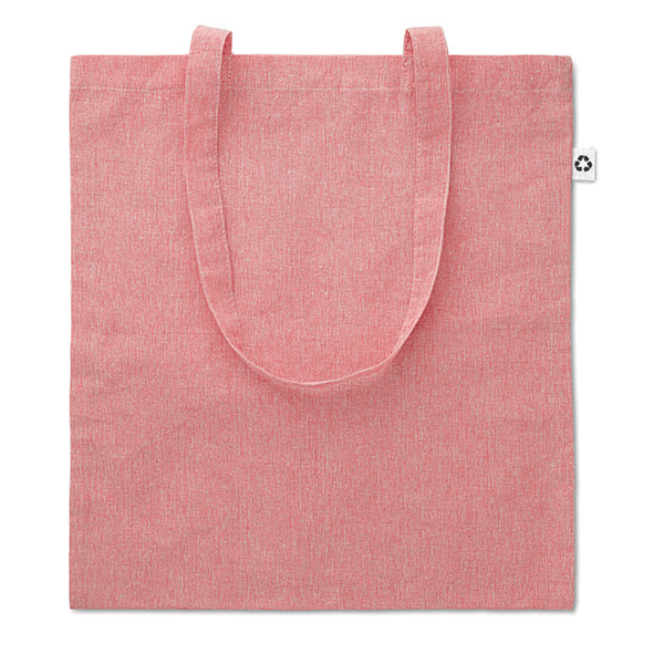 Gadget with logo Totebag COTTONEL DUO 2 tone recycled cotton and recycled polyester shopping bag with long handles. Approx. 140 gr/mÂ². This item can shrink after printing. Available color: Beige, Black, Red, Royal Blue, Grey, Blue Dimensions: 37X41 CM Width: 41 cm Length: 37 cm Volume: 0.296 cdm3 Gross Weight: 0.073 kg Net Weight: 0.061 kg Magnus Business Gifts is your partner for merchandising, gadgets or unique business gifts since 1967. Certified with Ecovadis gold!