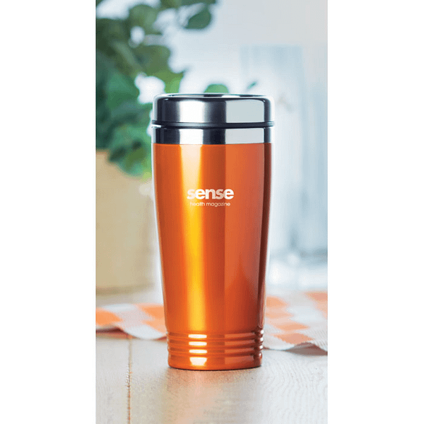 Tumbler with logo RODEO COLOUR Double wall stainless steel tumbler with black PP lid. Capacity: 400ml. Available color: Orange, Black, Red, Turquoise, Royal Blue, White, Matt Silver Dimensions: Ã˜8X17.5CM Height: 17.5 cm Diameter: 8 cm Volume: 1.945 cdm3 Gross Weight: 0.269 kg Net Weight: 0.204 kg Magnus Business Gifts is your partner for merchandising, gadgets or unique business gifts since 1967. Certified with Ecovadis gold!