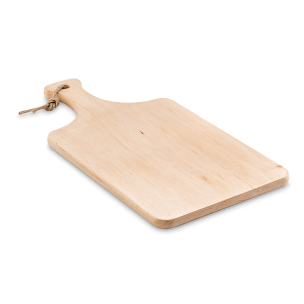 Gadget with logo Cutting board ELLWOOD LUX Cutting board with handle and cord hanger, manufactured in EU Alder wood. Available color: Wood Dimensions: 18X37X1,2CM Width: 37 cm Length: 18 cm Height: 1.2 cm Volume: 1.18 cdm3 Gross Weight: 0.349 kg Net Weight: 0.279 kg Magnus Business Gifts is your partner for merchandising, gadgets or unique business gifts since 1967. Certified with Ecovadis gold!