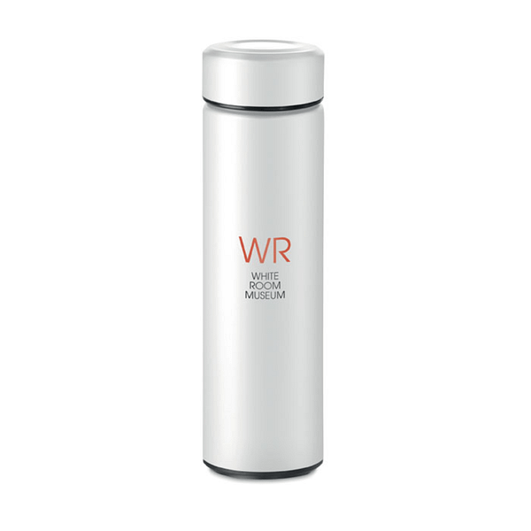 Water bottle with logo PATAGO Double wall stainless steel insulating vacuum flask with additional tea infuser. Capacity 425 ml. Leak free. Available color: White, Red, Turquoise, Blue, Matt Silver, Black Dimensions: Ã˜6X22.5CM Height: 22.5 cm Diameter: 6 cm Volume: 1.406 cdm3 Gross Weight: 0.31 kg Net Weight: 0.257 kg Magnus Business Gifts is your partner for merchandising, gadgets or unique business gifts since 1967. Certified with Ecovadis gold!
